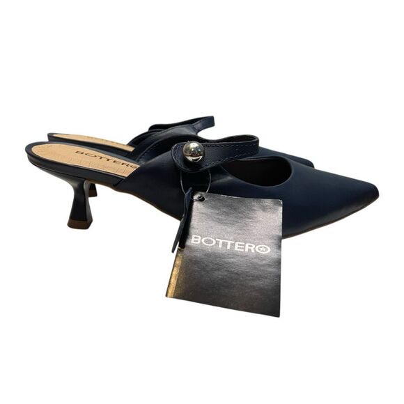 Bottero Botlivia Legacy Pointed Toe Kitten Heel Navy Blue 7 - Picture 1 of 14